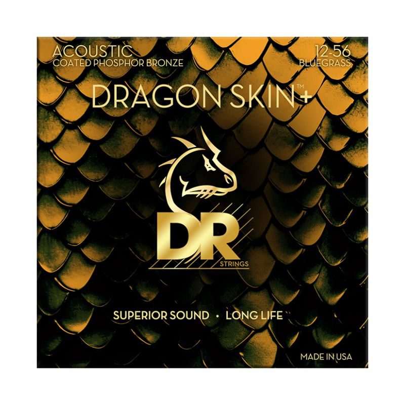 Набор струн DR Strings DRAGON SKIN+ Acoustic Phosphor Bronze - Bluegrass (12-56)